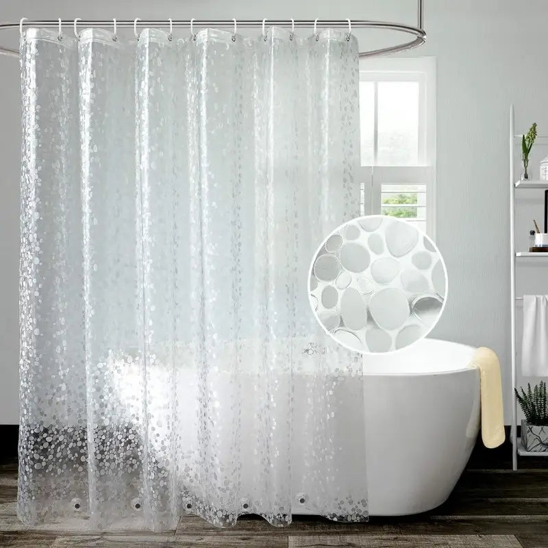 Floraweg 3D Clear Pebble Shower Curtain