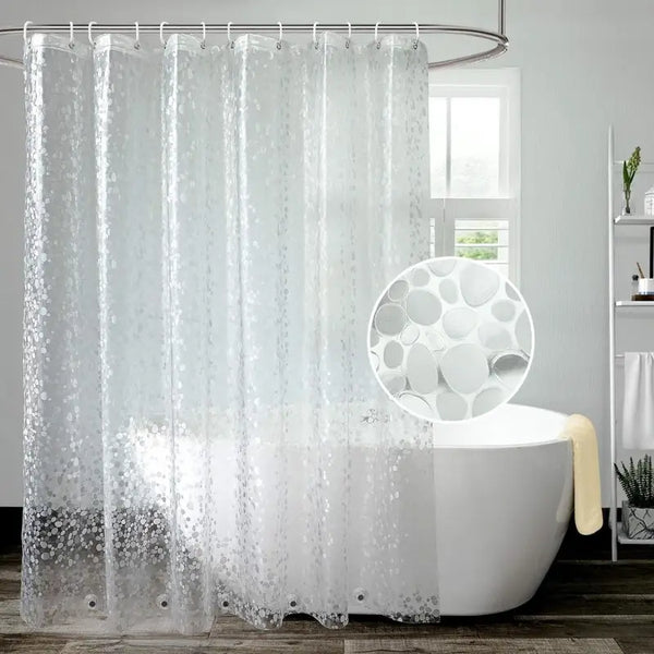 Floraweg 3D Clear Pebble Shower Curtain