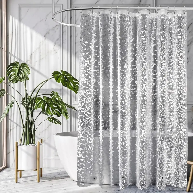 Floraweg 3D Clear Pebble Shower Curtain