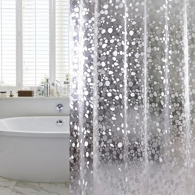 Floraweg 3D Clear Pebble Shower Curtain