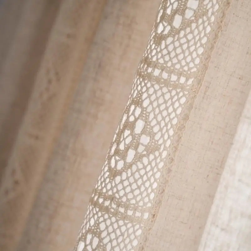 Boho Crochet Lace Sheer Curtains