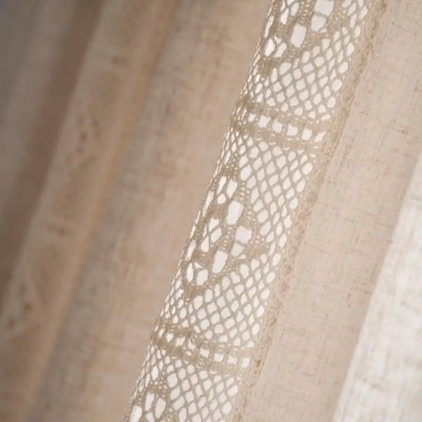 Boho Crochet Lace Sheer Curtains