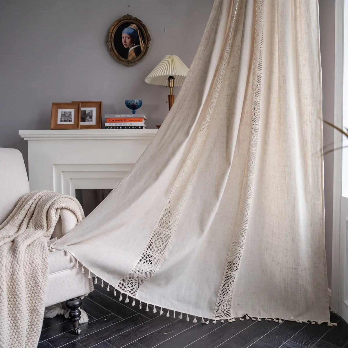 Boho Crochet Lace Sheer Curtains