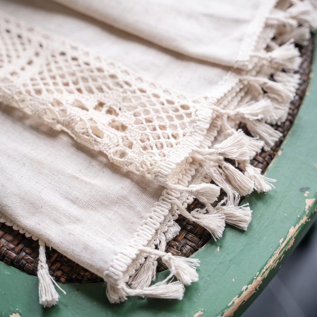Boho Crochet Lace Sheer Curtains