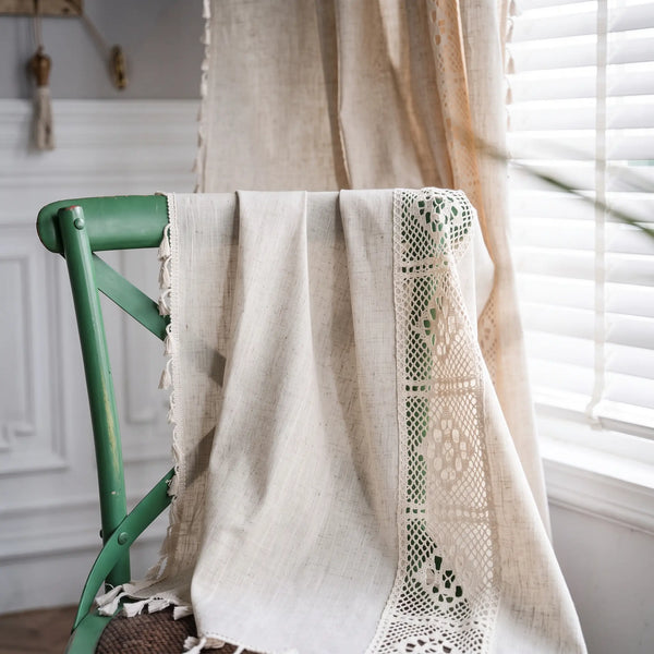 Boho Crochet Lace Sheer Curtains