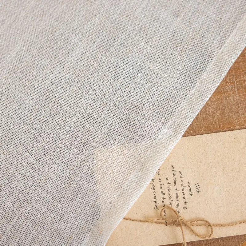Beige Linen-Look Sheer Grommet Curtains