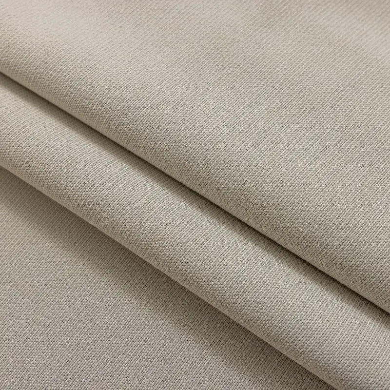 Beige Textured Faux Linen Blackout Curtains