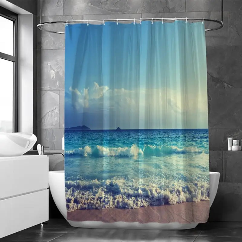 Floraweg Tropical Ocean Waves Shower Curtain