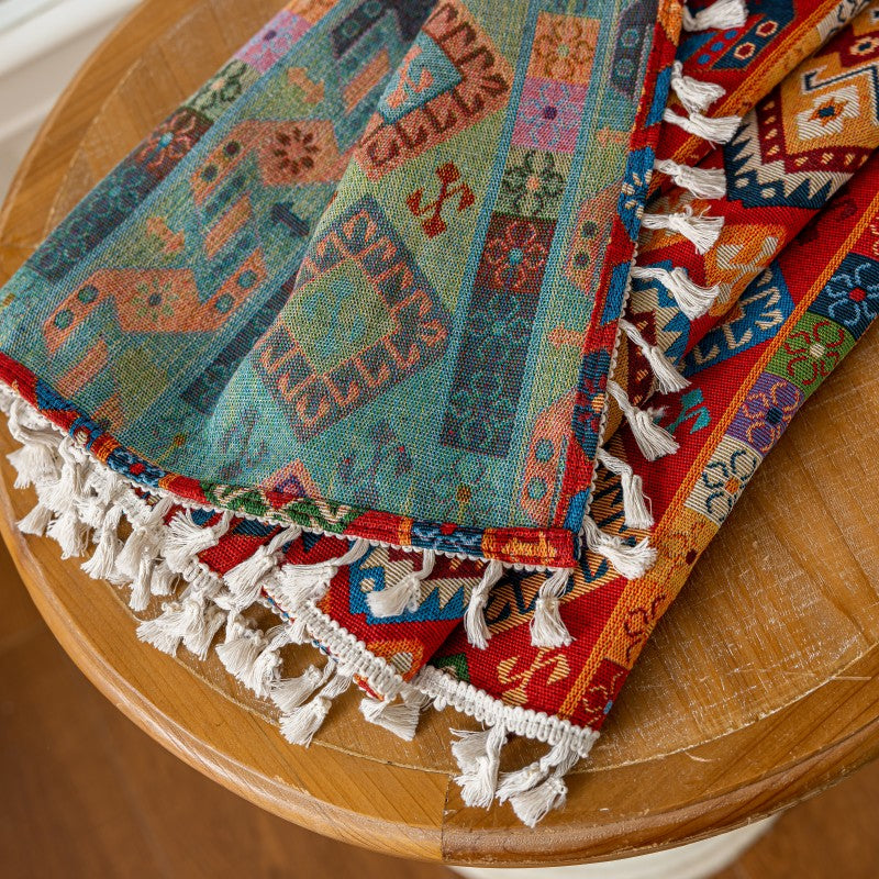 Bohemian Geometric Pattern Grommet Window Curtains