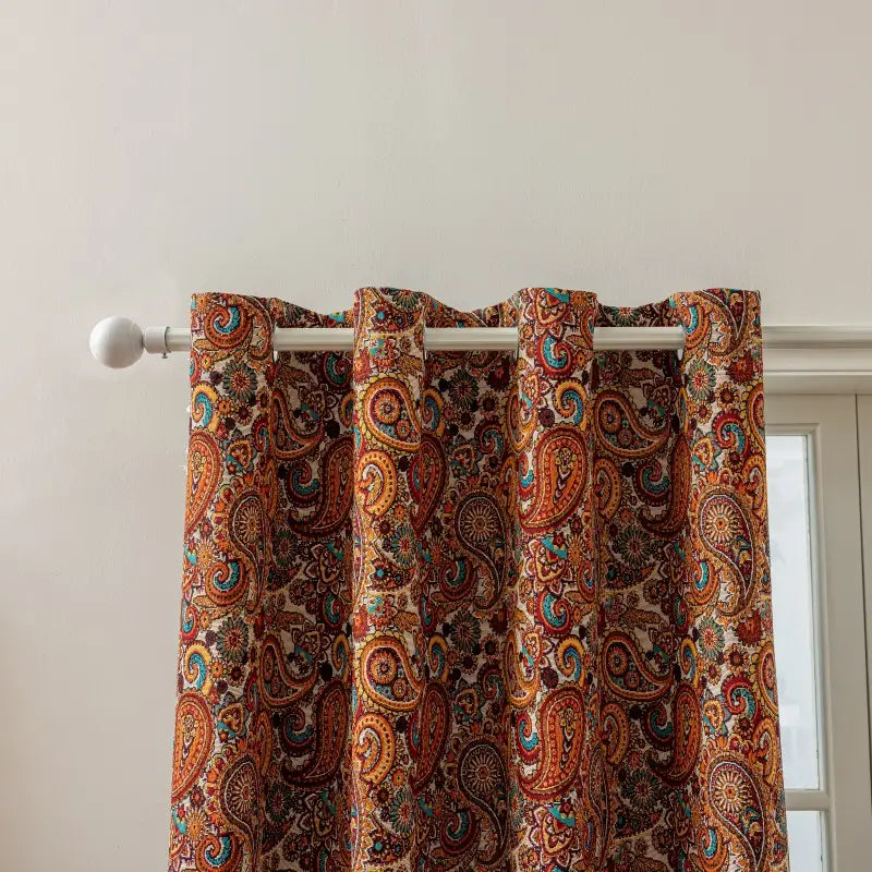 Boho Paisley Jacquard Gordijnen met Ringen Secundaire afbeelding
