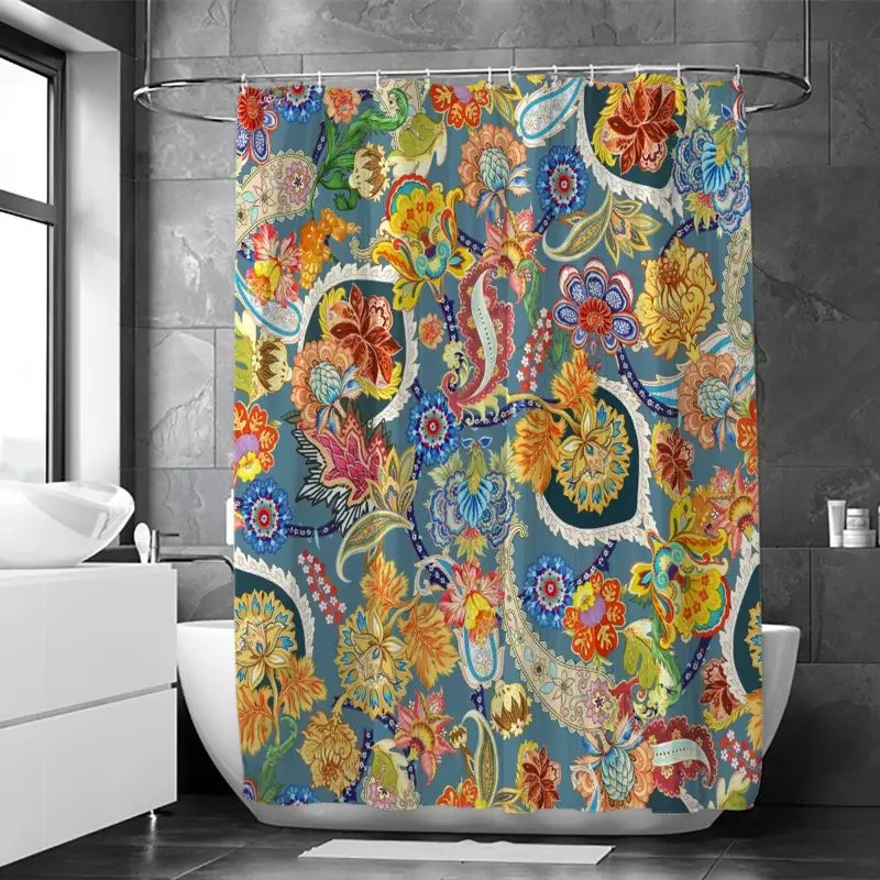 Floraweg Boho Floral Paisley Pattern Shower Curtain