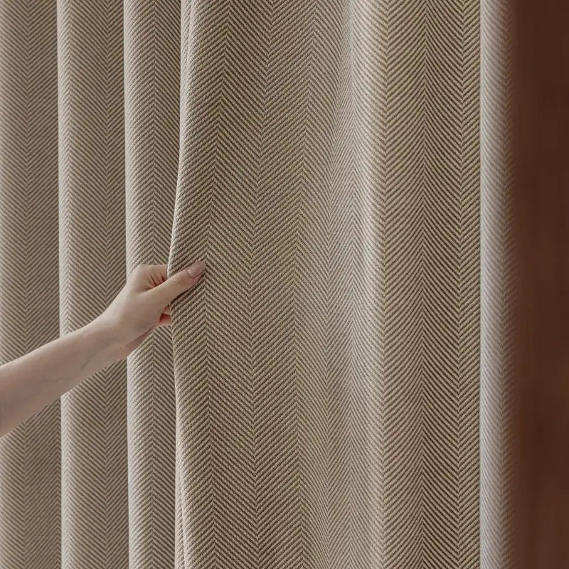 Chevron Jacquard Polyester Blackout Curtains