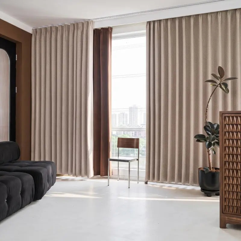 Chevron Jacquard Polyester Blackout Curtains
