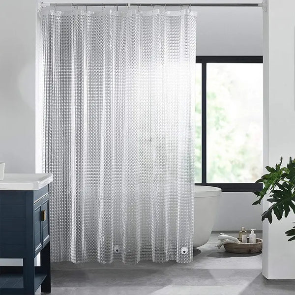 Floraweg Clear 3D Pebble Textured Shower Curtain