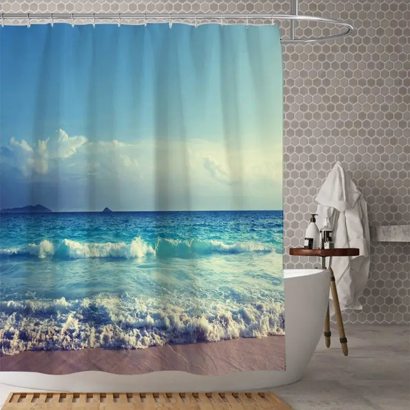 Floraweg Tropical Ocean Waves Shower Curtain