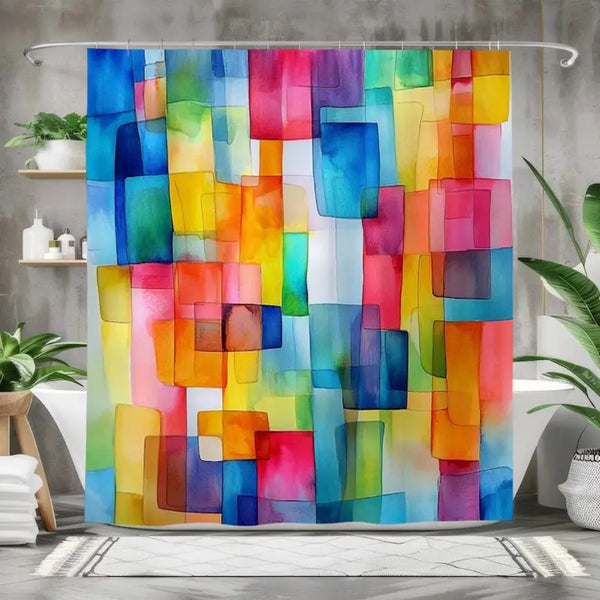 Floraweg Colorful Watercolor Shower Curtain