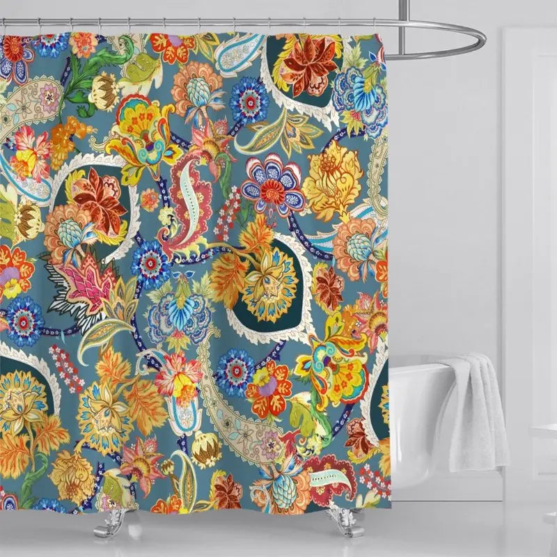 Floraweg Boho Floral Paisley Pattern Shower Curtain