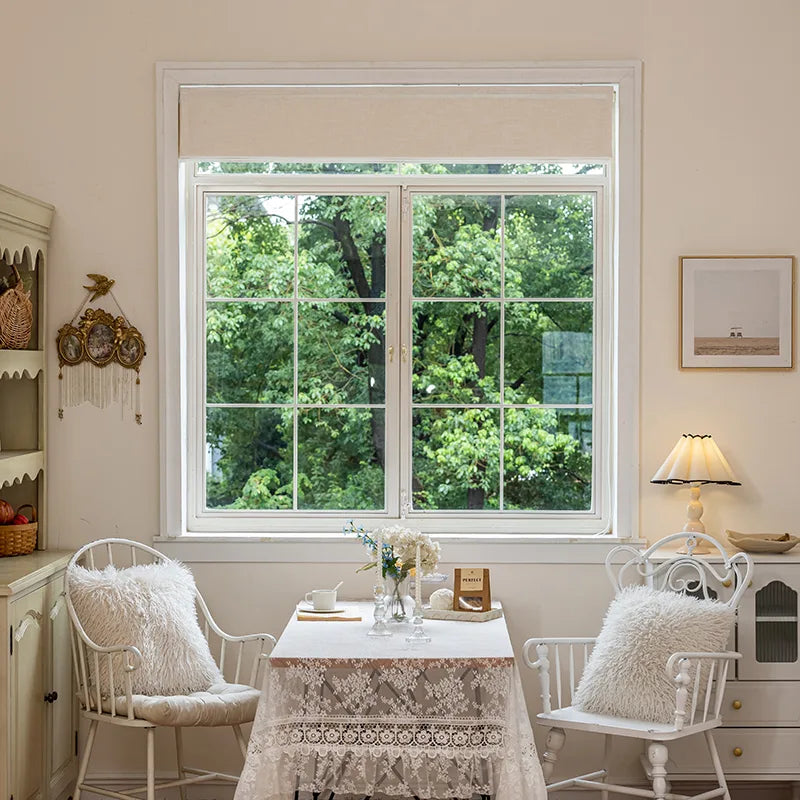 Custom Linen-Textured Light-Filtering Roman Shade