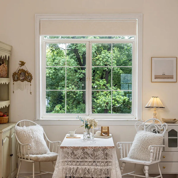 Custom Linen-Textured Light-Filtering Roman Shade