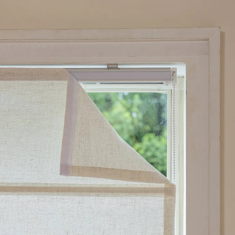 Custom Linen-Textured Light-Filtering Roman Shade