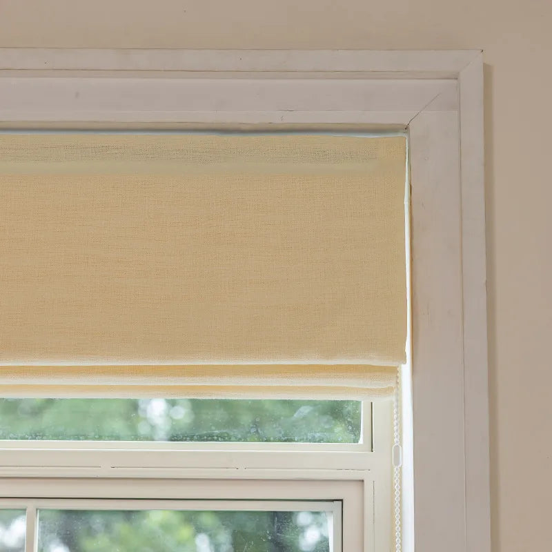 Custom Linen-Textured Room-Darkening Roman Shade