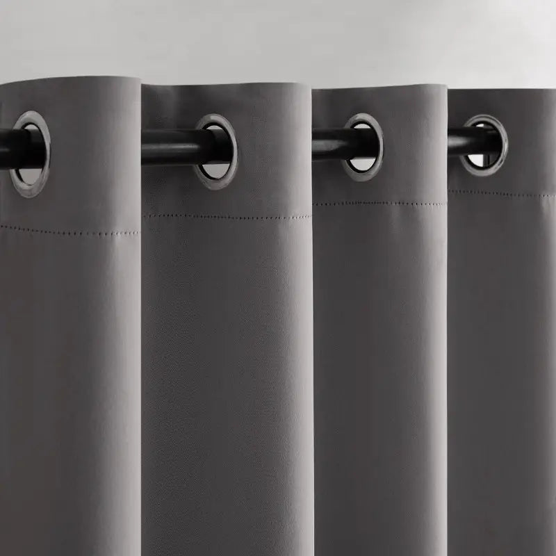 Modern Solid Dark Grey Blackout Curtains