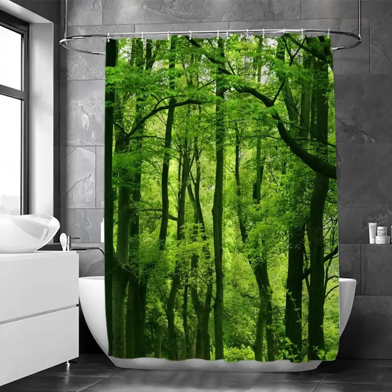 Floraweg Lush Green Forest Shower Curtain