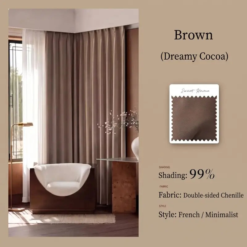 French Double-Sided Chenille Blackout Curtains
