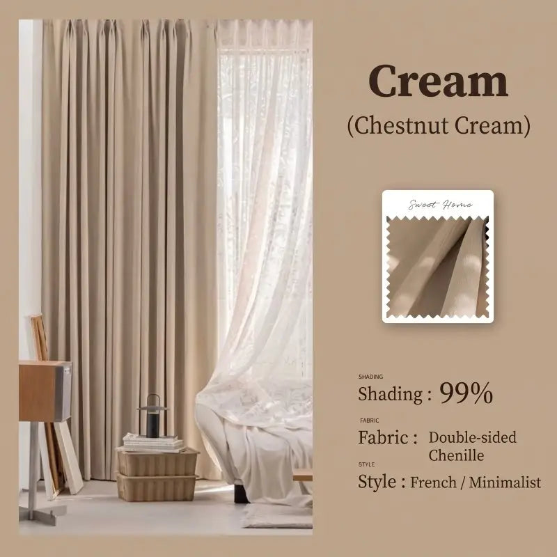 French Double-Sided Chenille Blackout Curtains