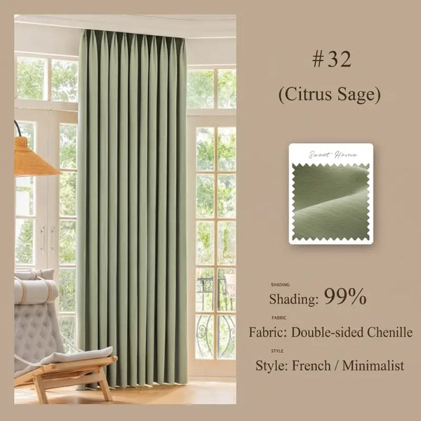 French Double-Sided Chenille Blackout Curtains