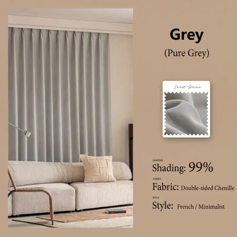 French Double-Sided Chenille Blackout Curtains