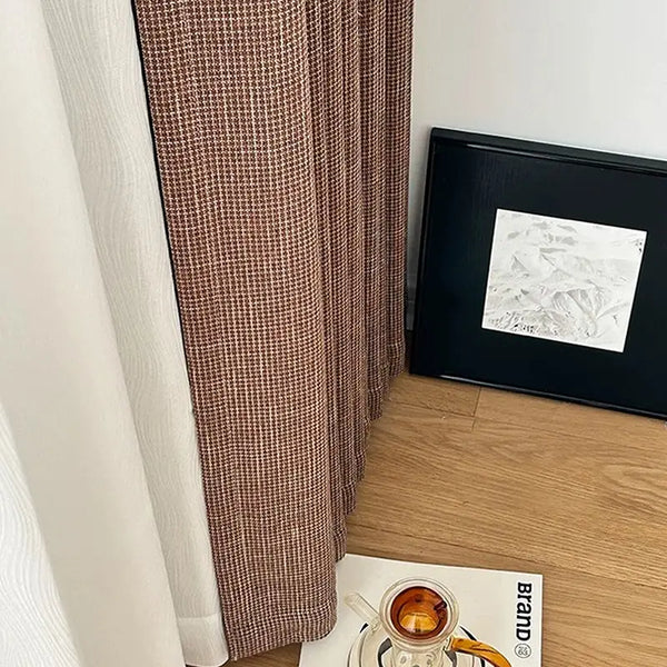 French Modern Tweed  Linen Blackout Curtains