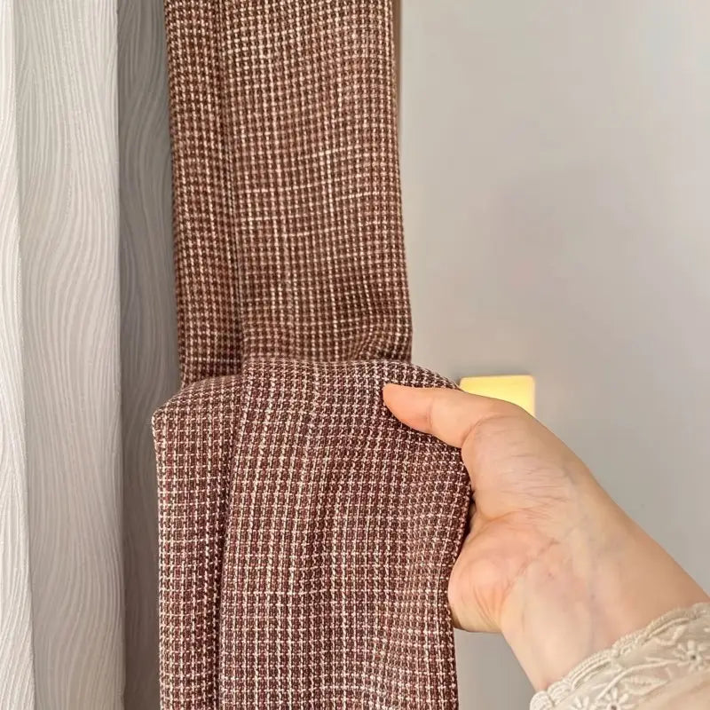 French Modern Tweed  Linen Blackout Curtains