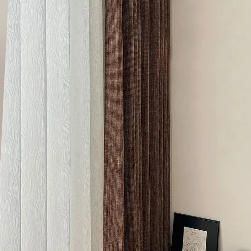French Modern Tweed  Linen Blackout Curtains Main image