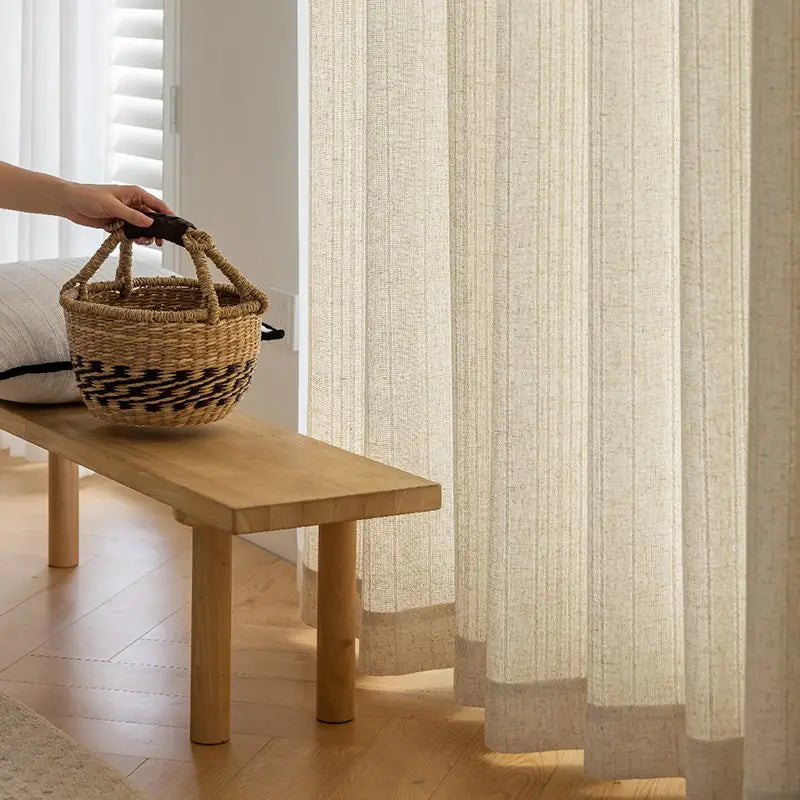 French French Linen Blend Semi-Sheer Curtains