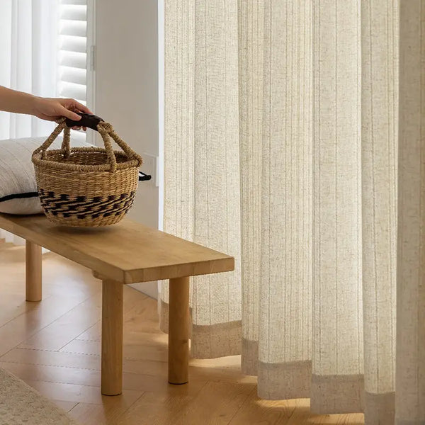 French French Linen Blend Semi-Sheer Curtains