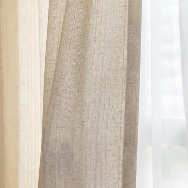 French French Linen Blend Semi-Sheer Curtains