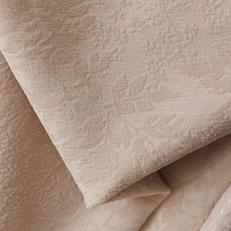 French Romantic Pearl Lace Trim Jacquard Curtains