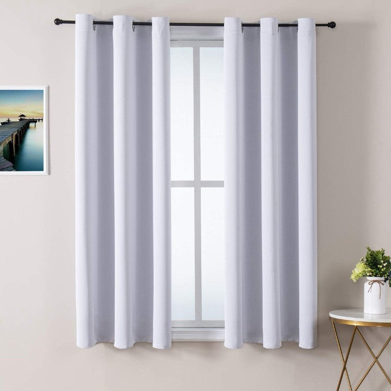 Pure White Grommet Blackout Curtains