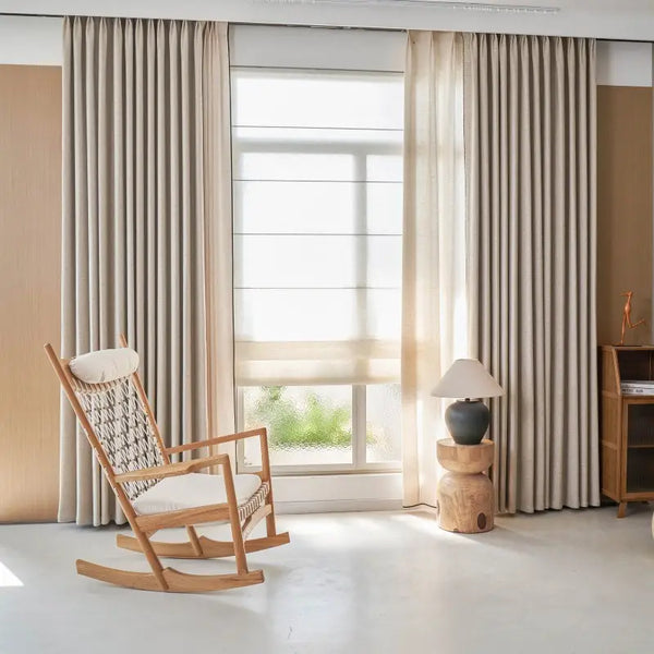 Japandi Organic Linen Look Textured Curtains