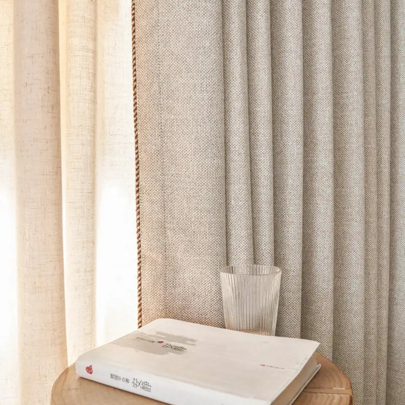 Japandi Organic Linen Look Textured Curtains