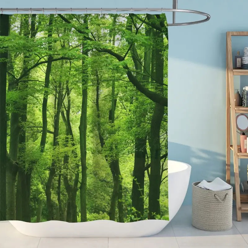 Floraweg Lush Green Forest Shower Curtain