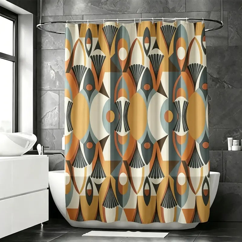 Floraweg Modern Abstract Geometric Shower Curtain