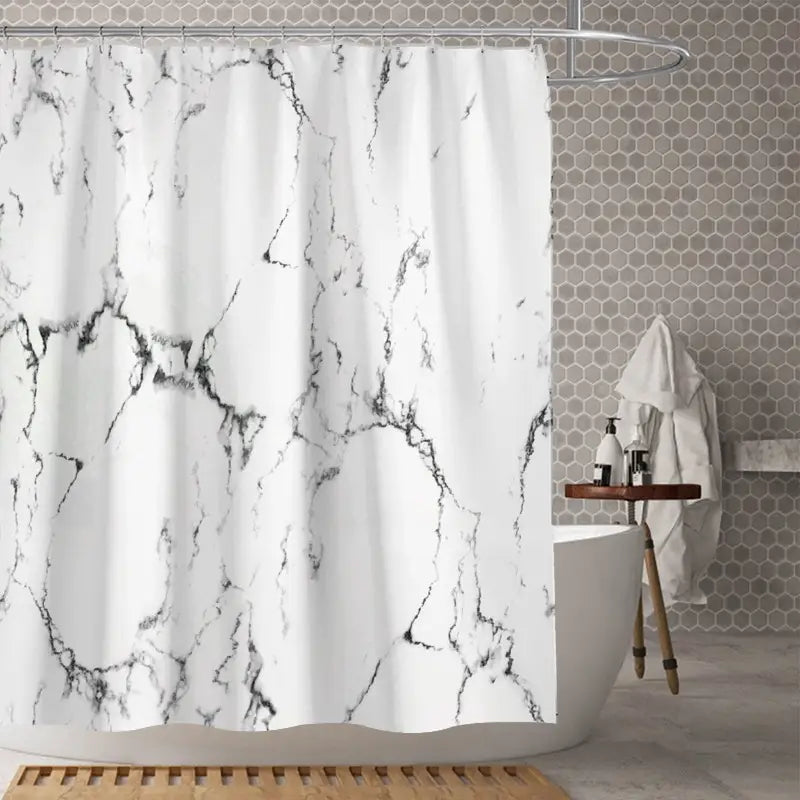 Floraweg Marble Texture Shower Curtain