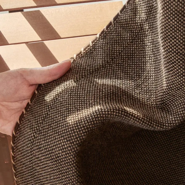 Modern Espresso Brown Chunky Woven Polyester Curtains