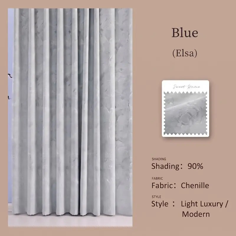 Modern Light Luxury Chenille Jacquard Curtains