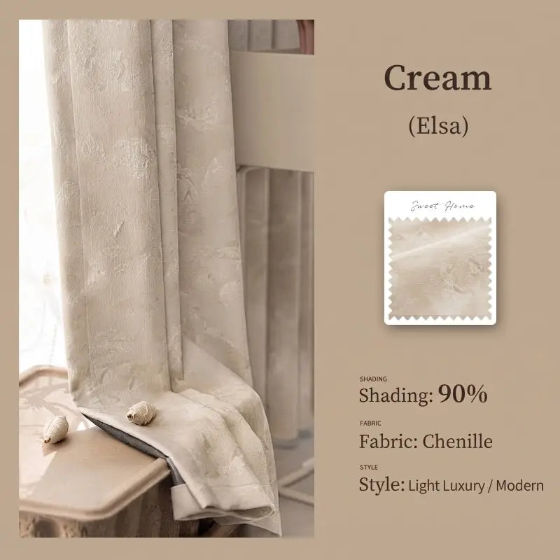 Modern Light Luxury Chenille Jacquard Curtains