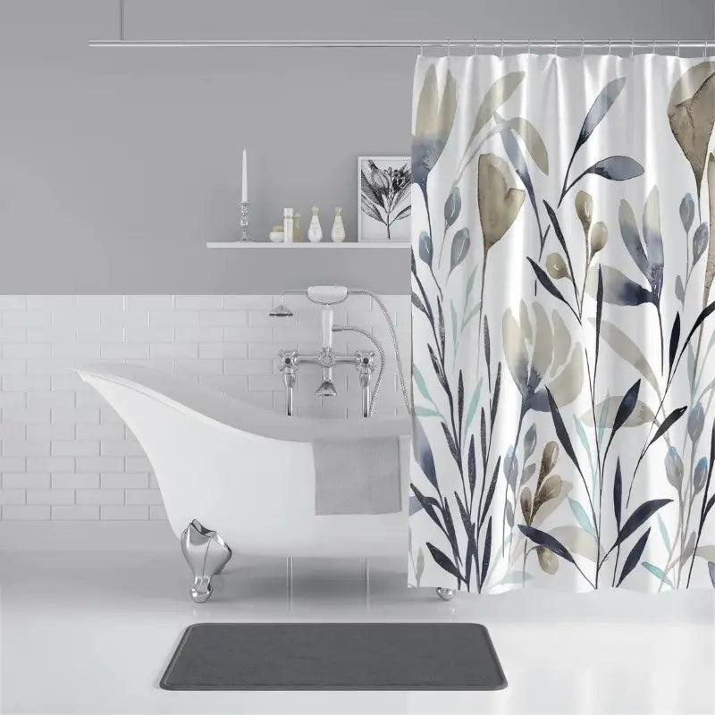 Floraweg Modern Watercolor Floral Shower Curtain