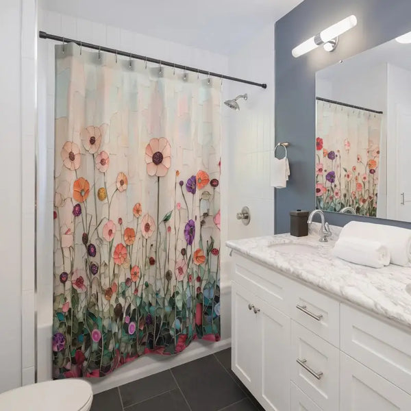 Floraweg Stained Glass Wildflower Garden Shower Curtain