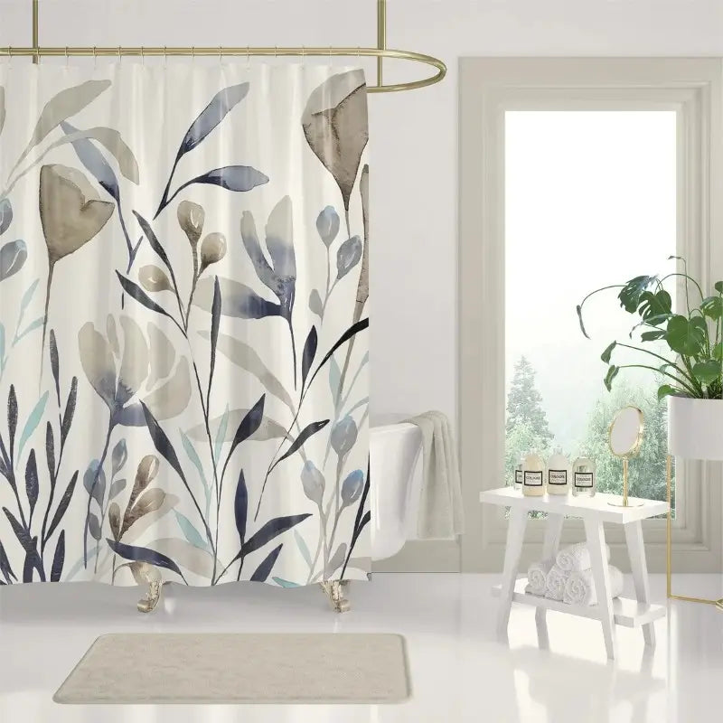 Floraweg modern aquarel bloemen douchegordijn Hoofdafbeelding